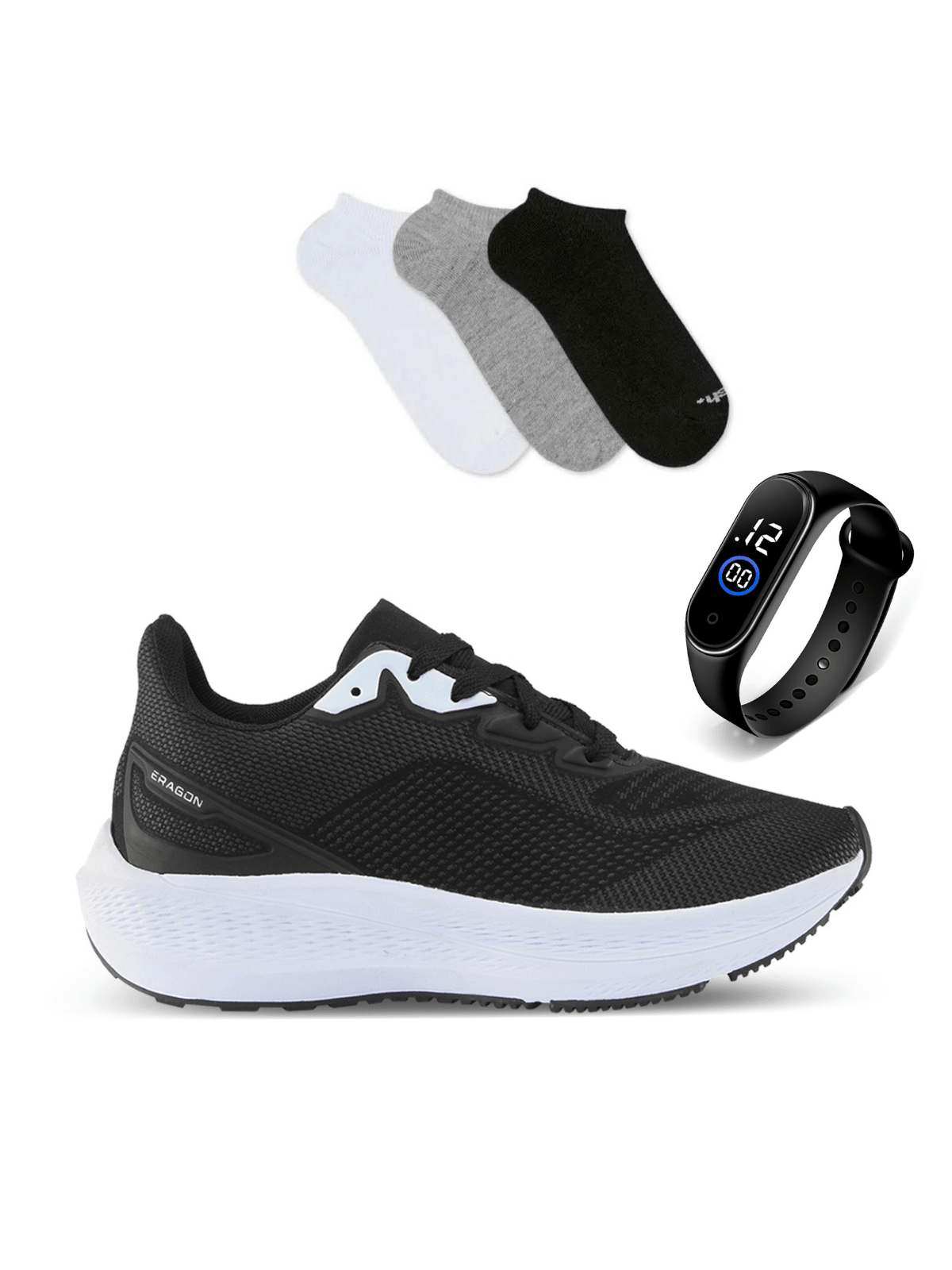 Tenis Feminino Academia FitGrip + Relógio + Meias