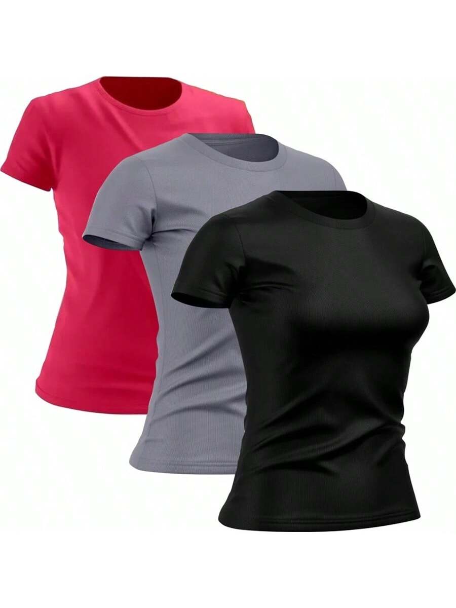 Kit 3 Camisetas Femininas Dry Fit | Anti Odor, Proteção UV e Tecido Respirável - Loja Triton Sports