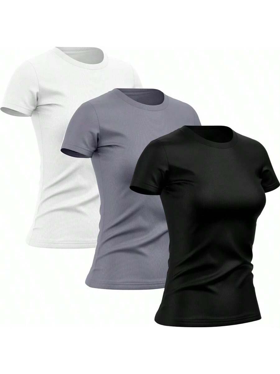 Kit 3 Camisetas Femininas Dry Fit | Anti Odor, Proteção UV e Tecido Respirável - Loja Triton Sports