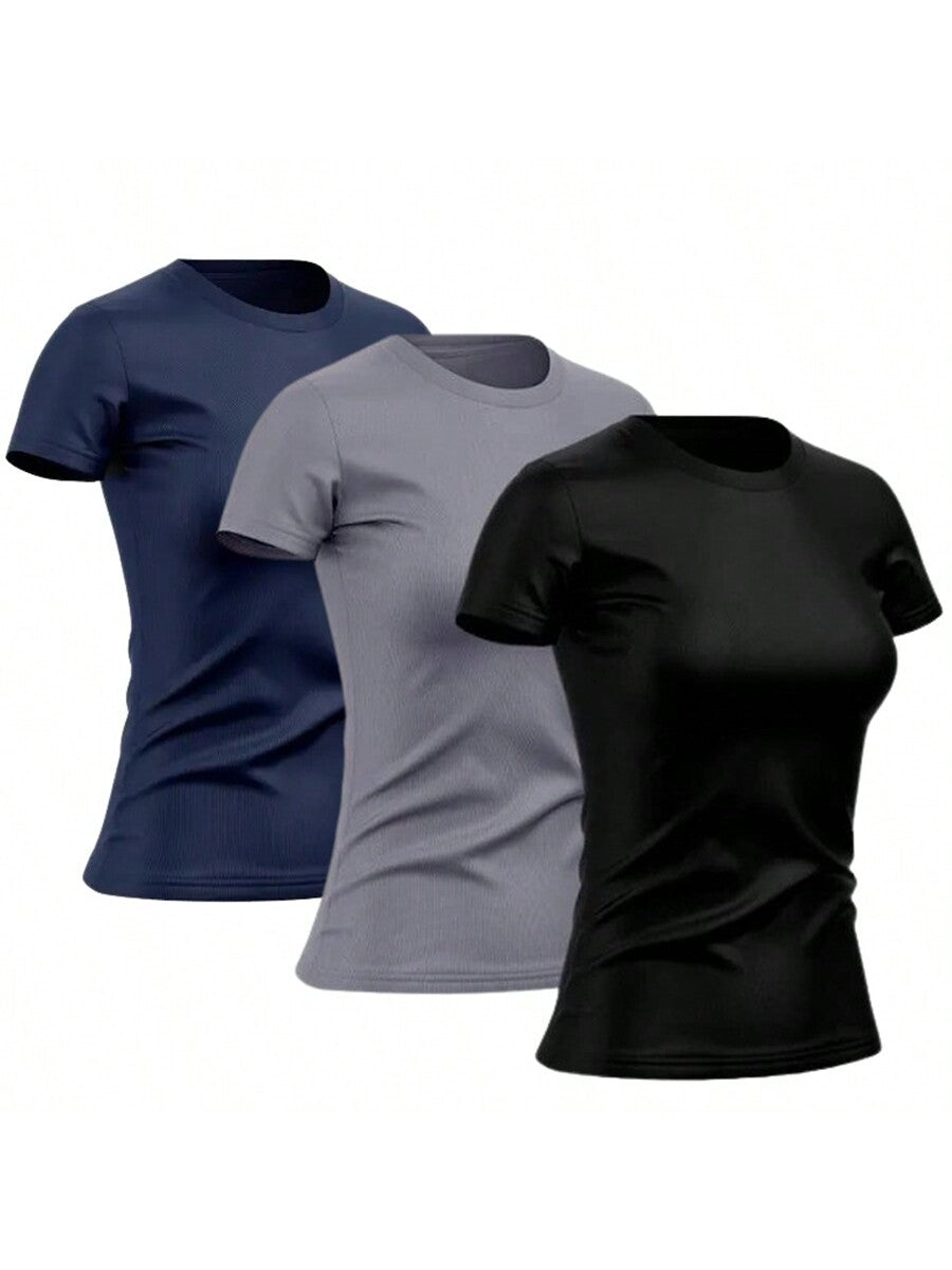 Kit 3 Camisetas Femininas Dry Fit | Anti Odor, Proteção UV e Tecido Respirável - Loja Triton Sports