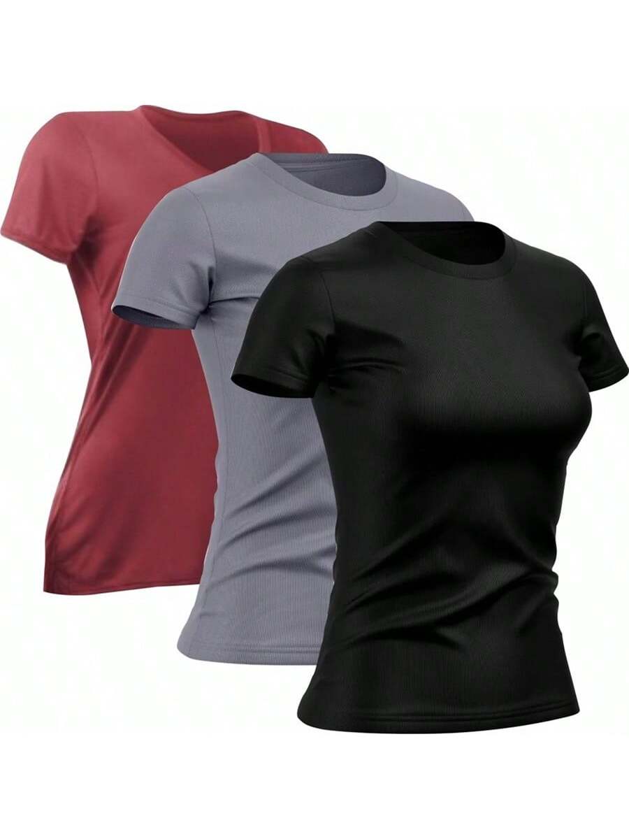 Kit 3 Camisetas Femininas Dry Fit | Anti Odor, Proteção UV e Tecido Respirável - Loja Triton Sports
