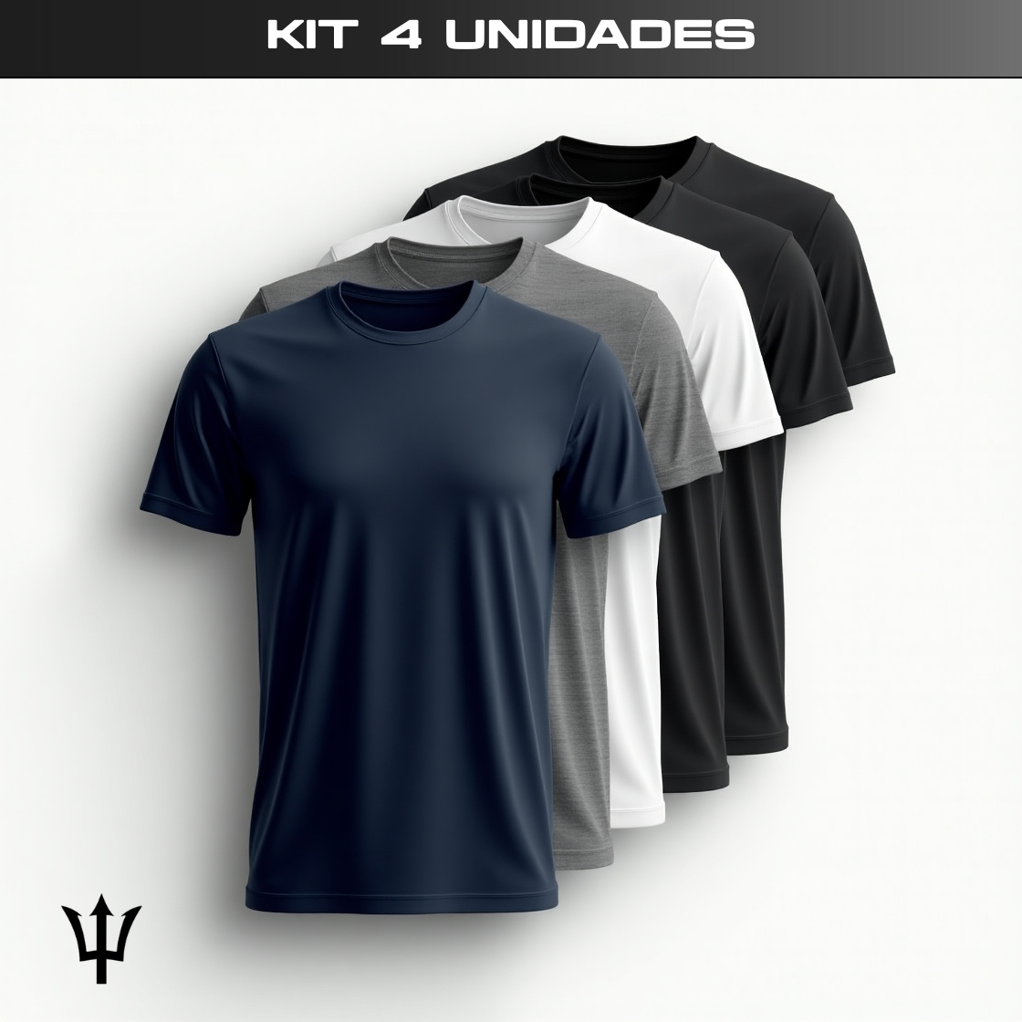 Kit 4 Camisetas Dry Fit Masculinas Anti Odor, Proteção UV e Tecido Respirável