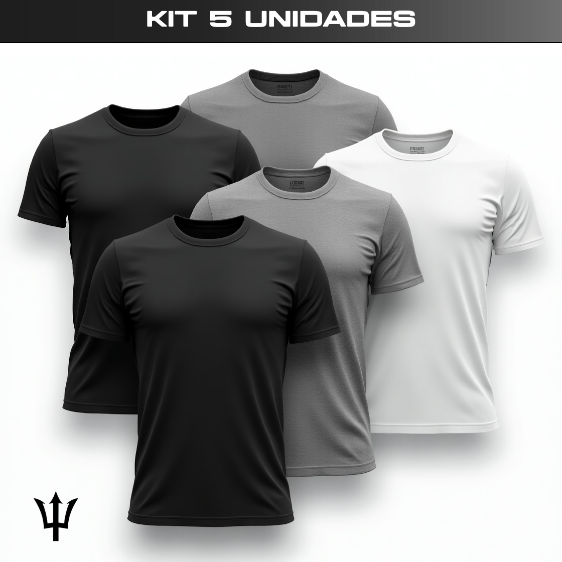 Kit 5 Camisetas Dry Fit Masculinas| Anti Suor, Anti Odor, Proteção UV50
