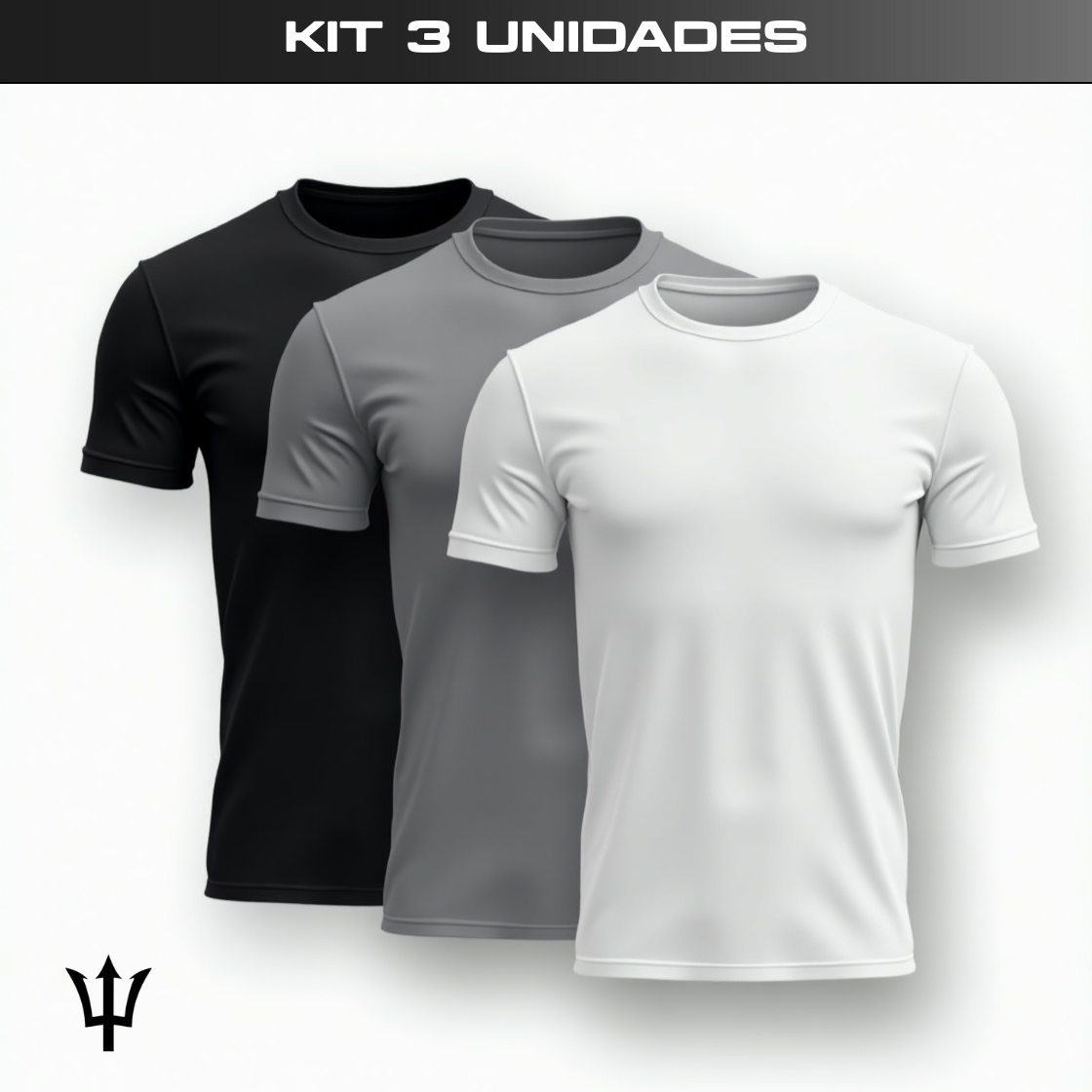 Kit 3 Camisetas Dry Fit Masculinas | Anti Suor, Anti Odor, Proteção UV50