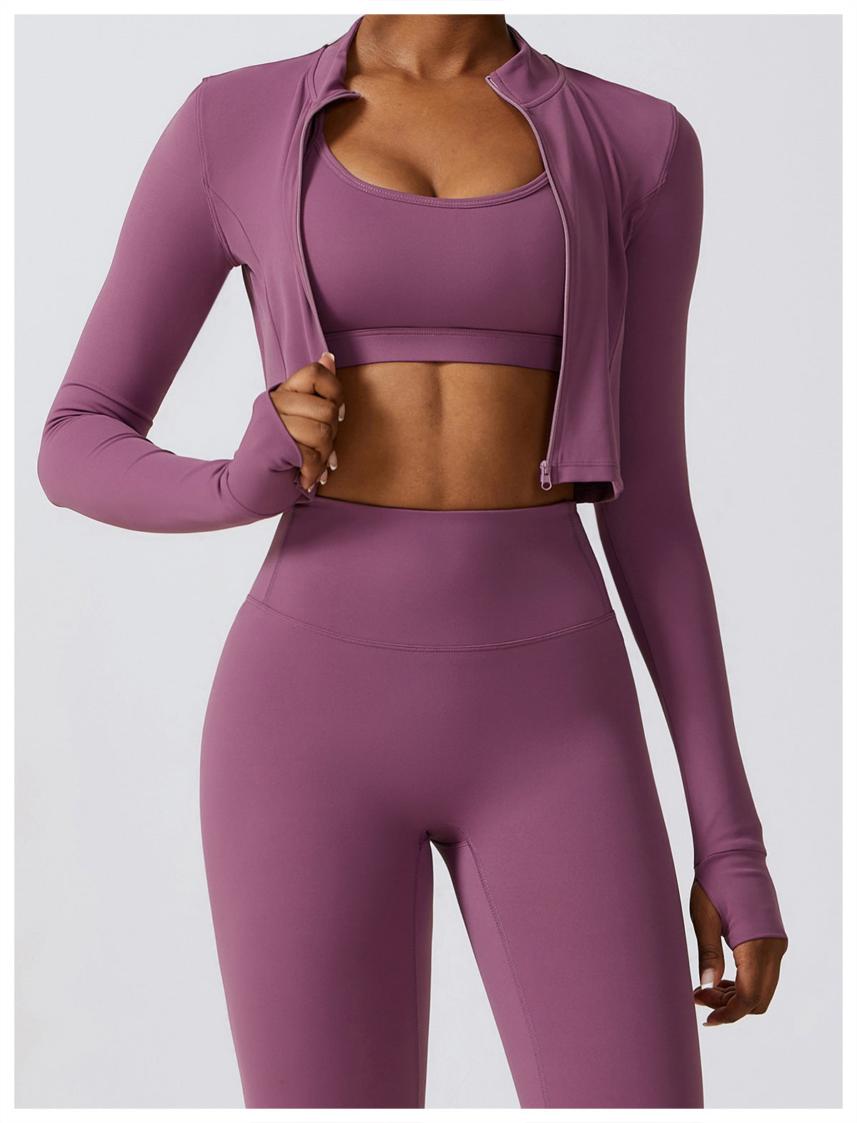 Conjunto Fitness Academia Inverno Elegance + Jaqueta - Zero Transparência - Loja Triton Sports