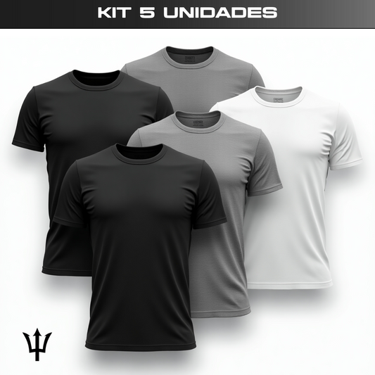 Kit 5 Camisetas Dry Fit Masculinas| Anti Suor, Anti Odor, Proteção UV50