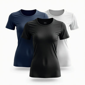 Kit 3 Camisetas Femininas Dry Fit | Anti Odor, Proteção UV e Tecido Respirável - Loja Triton Sports 