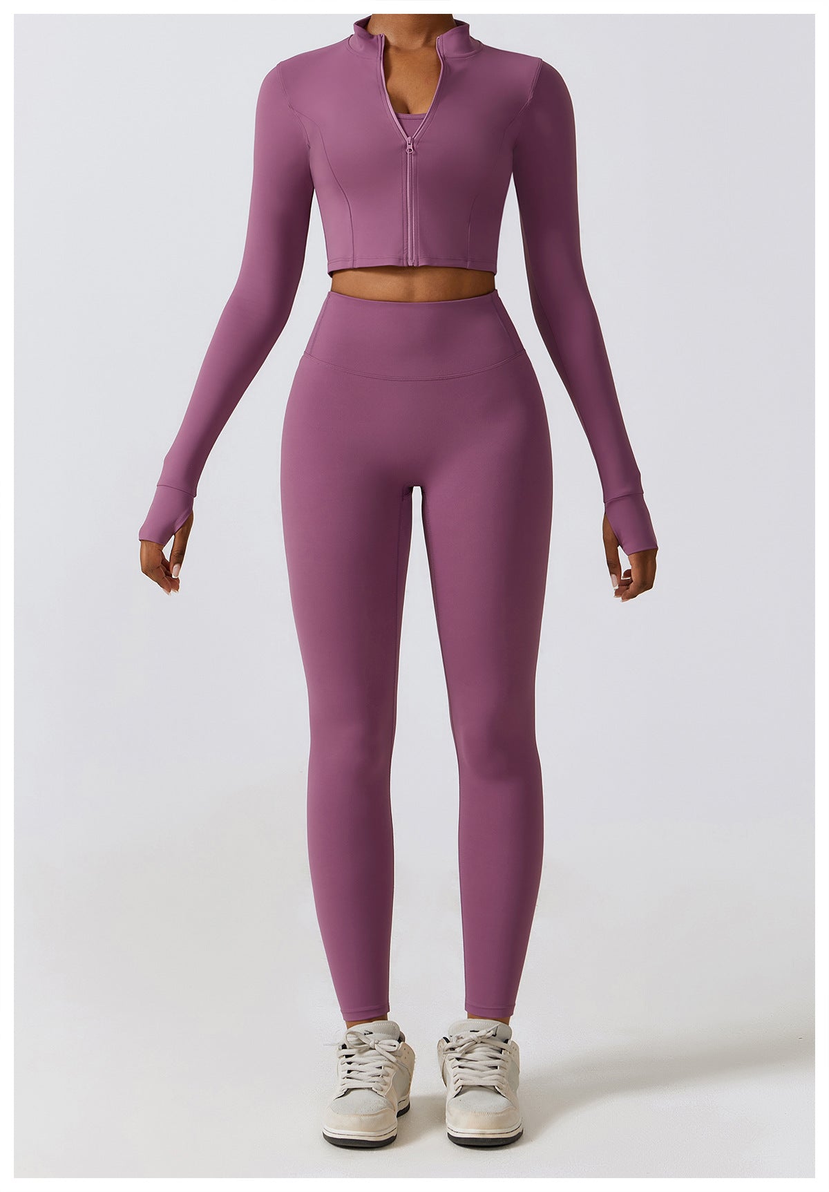 Conjunto Fitness Academia Inverno Elegance + Jaqueta - Zero Transparência - Loja Triton Sports