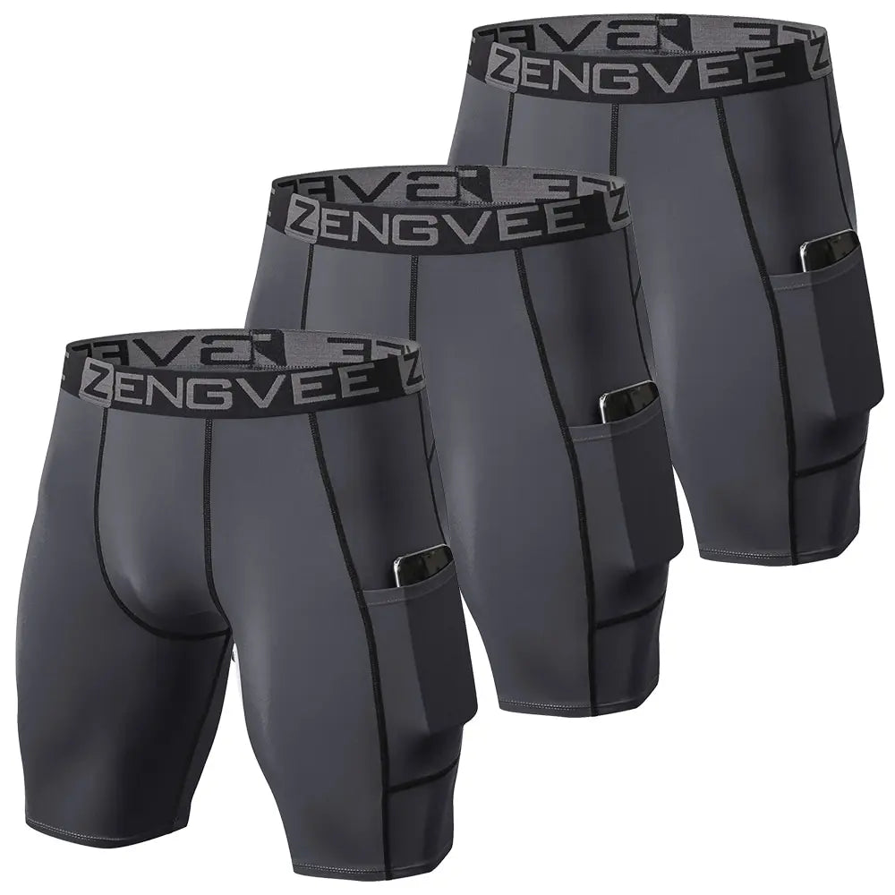 3x Shorts de Compressão Bermuda Academia Secagem Rápida