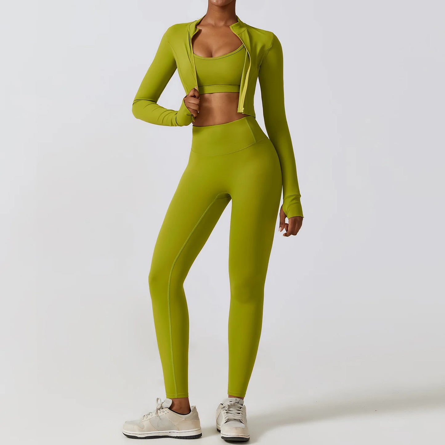 Conjunto Fitness Academia Inverno Elegance + Jaqueta - Zero Transparência - Loja Triton Sports