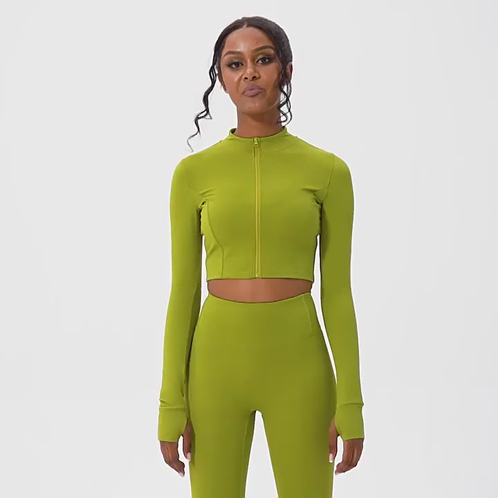 Conjunto Fitness Academia Inverno Elegance + Jaqueta - Zero Transparência - Loja Triton Sports